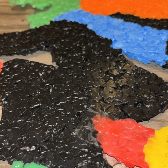 VTG 70s Halloween Melted Plastic Popcorn Decoration Witch Flying Broomstick 19" - Picture 6 of 6